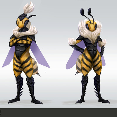 Sian Knight Concept Art Illustration - sian knight beecostumefortnite1
