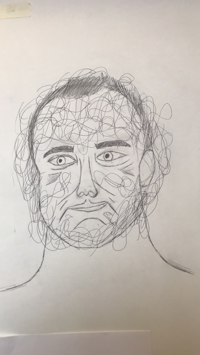 Paul Newman Face Portrait Scribble Style