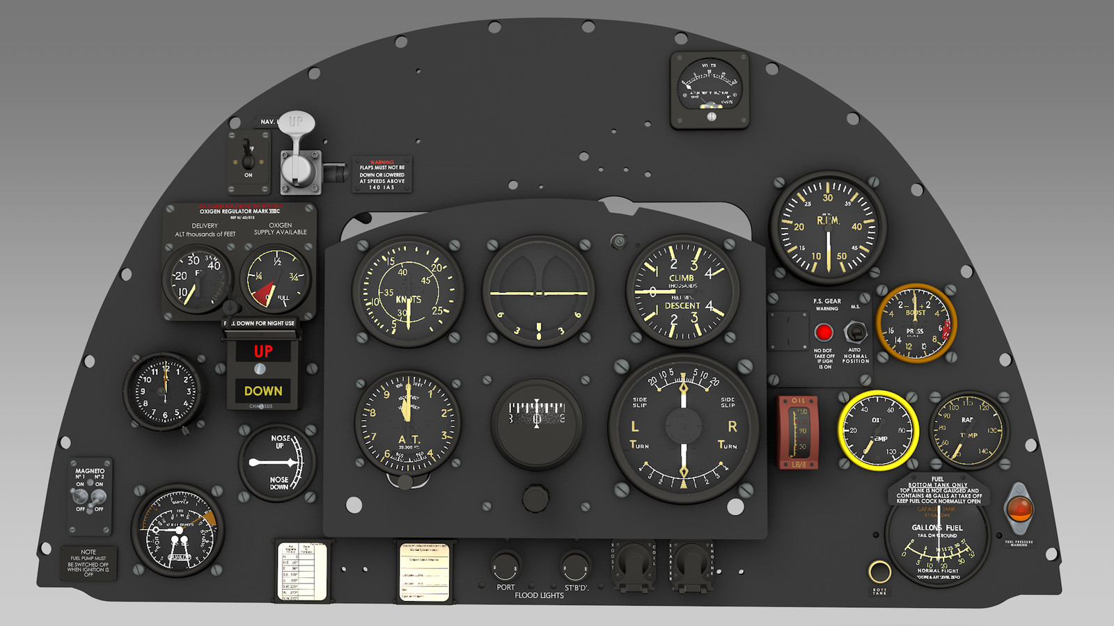 Spitfire Instrument Panel Layout