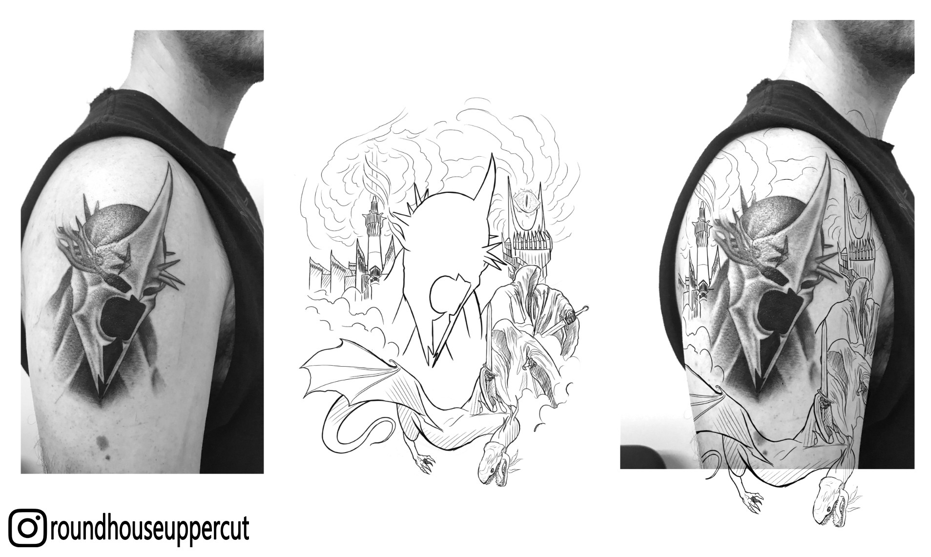 ArtStation tattoo commission lord of the rings half sleeve