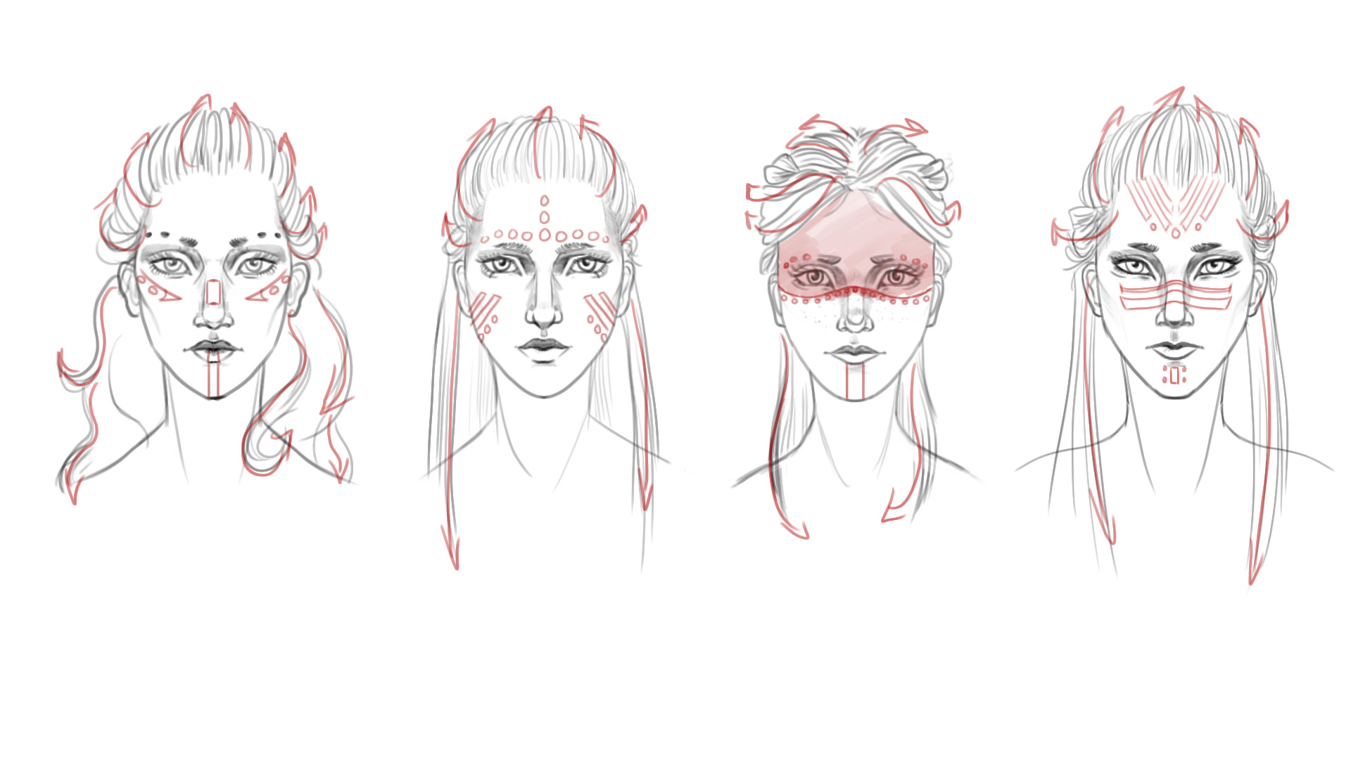 ArtStation Ylara Hair and feathers Concept art