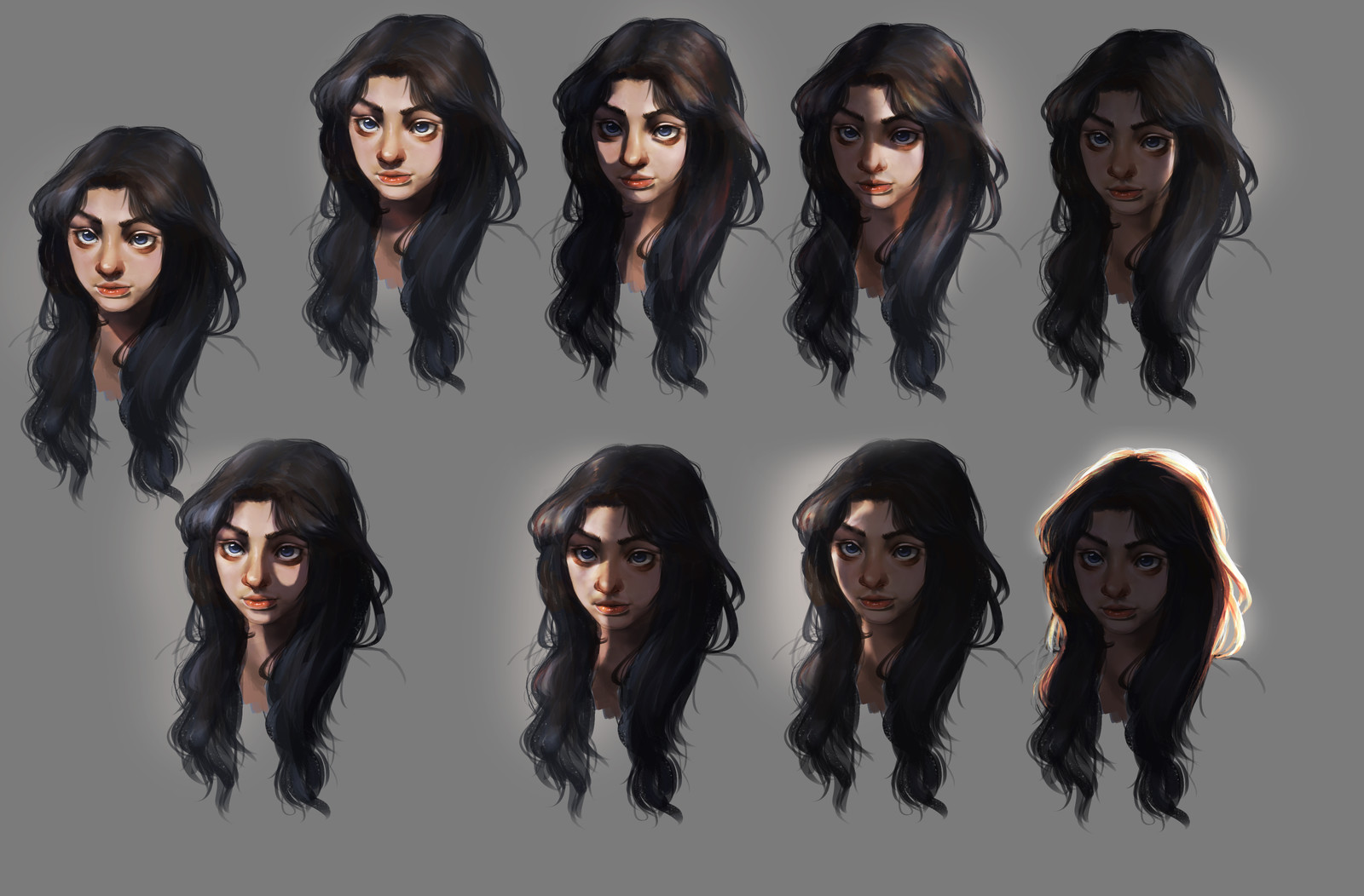 Lighting studies from different angles.