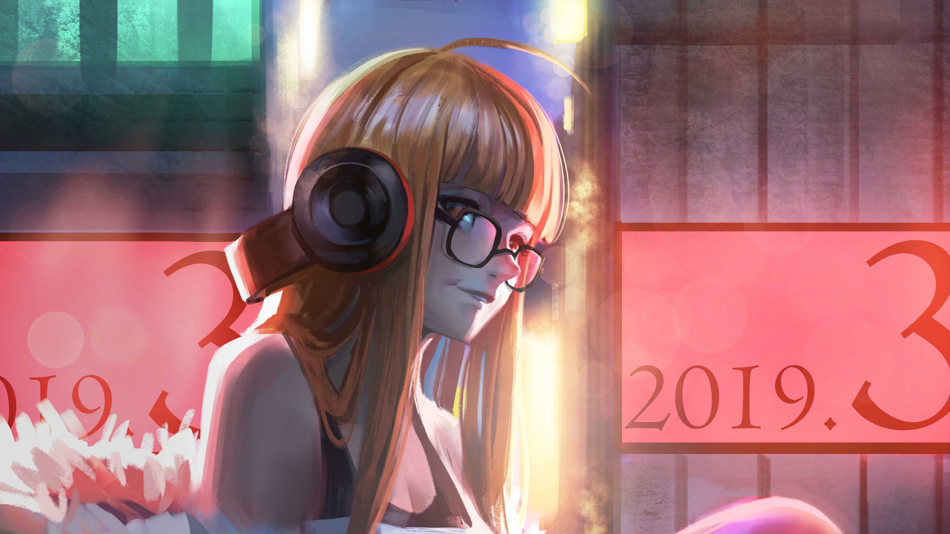TOKERX MUSIC - Anime Girl With Headphones Art