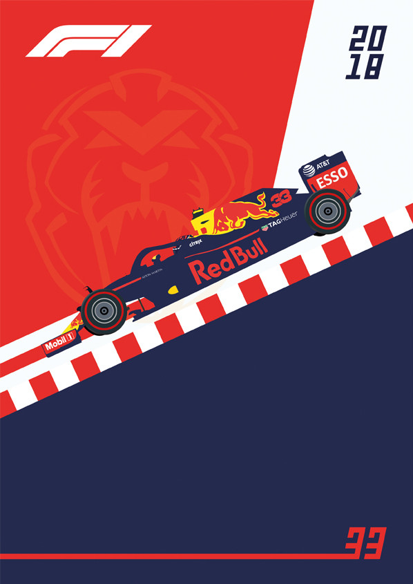 Artstation Formula 1 2018 Poster Max Verstappen Kim De Graaf