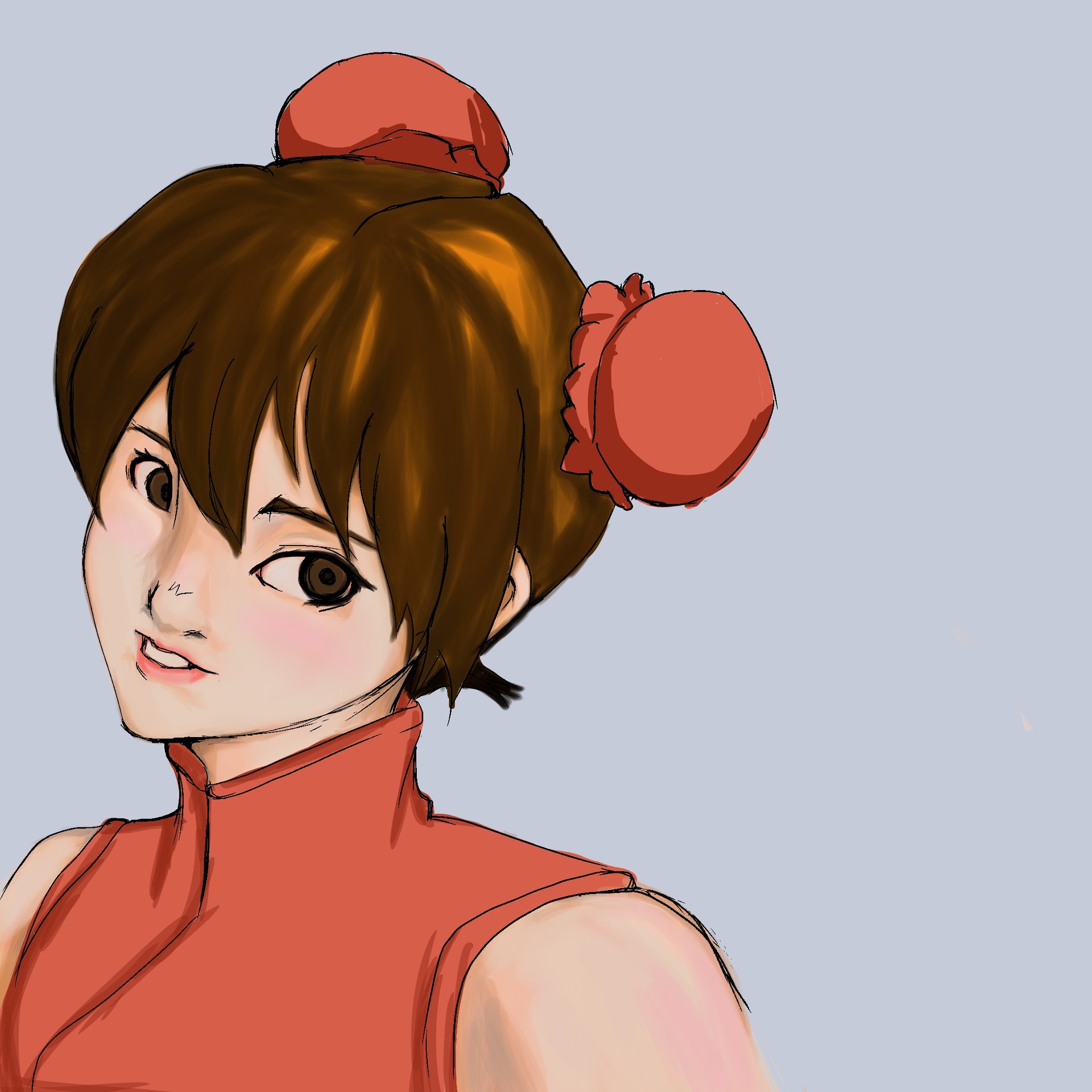 ArtStation - Anime Girl - Wearing a Chinese Dress