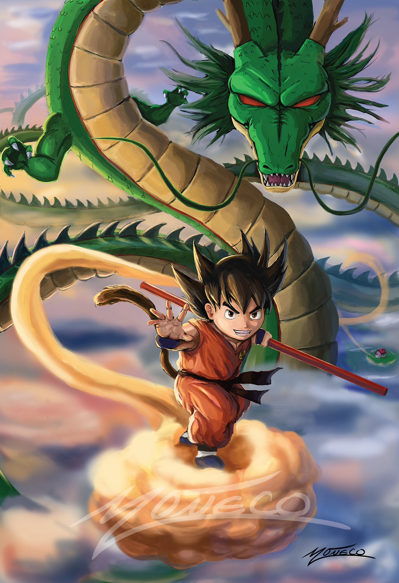Artstation Kid Goku And Shenron Avery Moneco Arts Walker