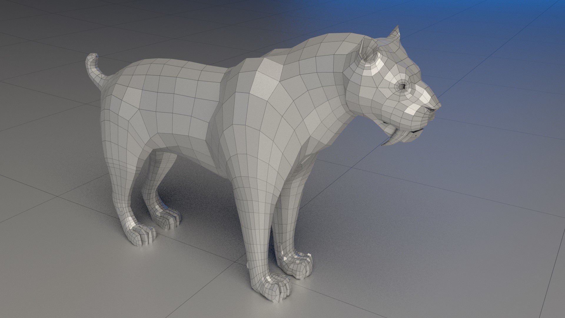 Artstation Saber Toothed Cat Hard Surface Mesh Yann Michel