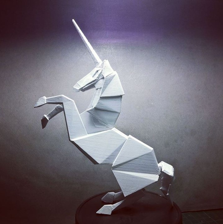 Artstation 3d Print Origami Unicorn Figure Hugo Sineau