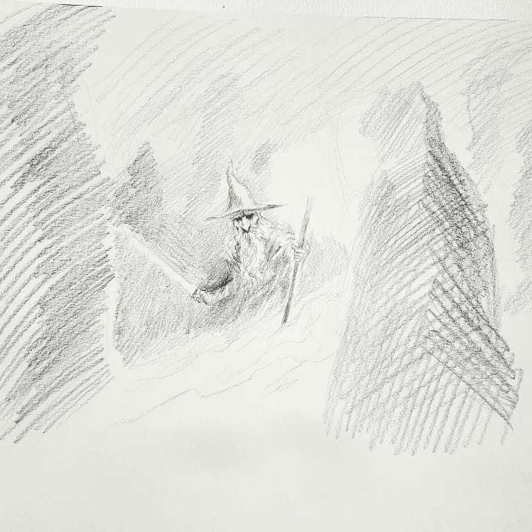Gandalf facing the Nine