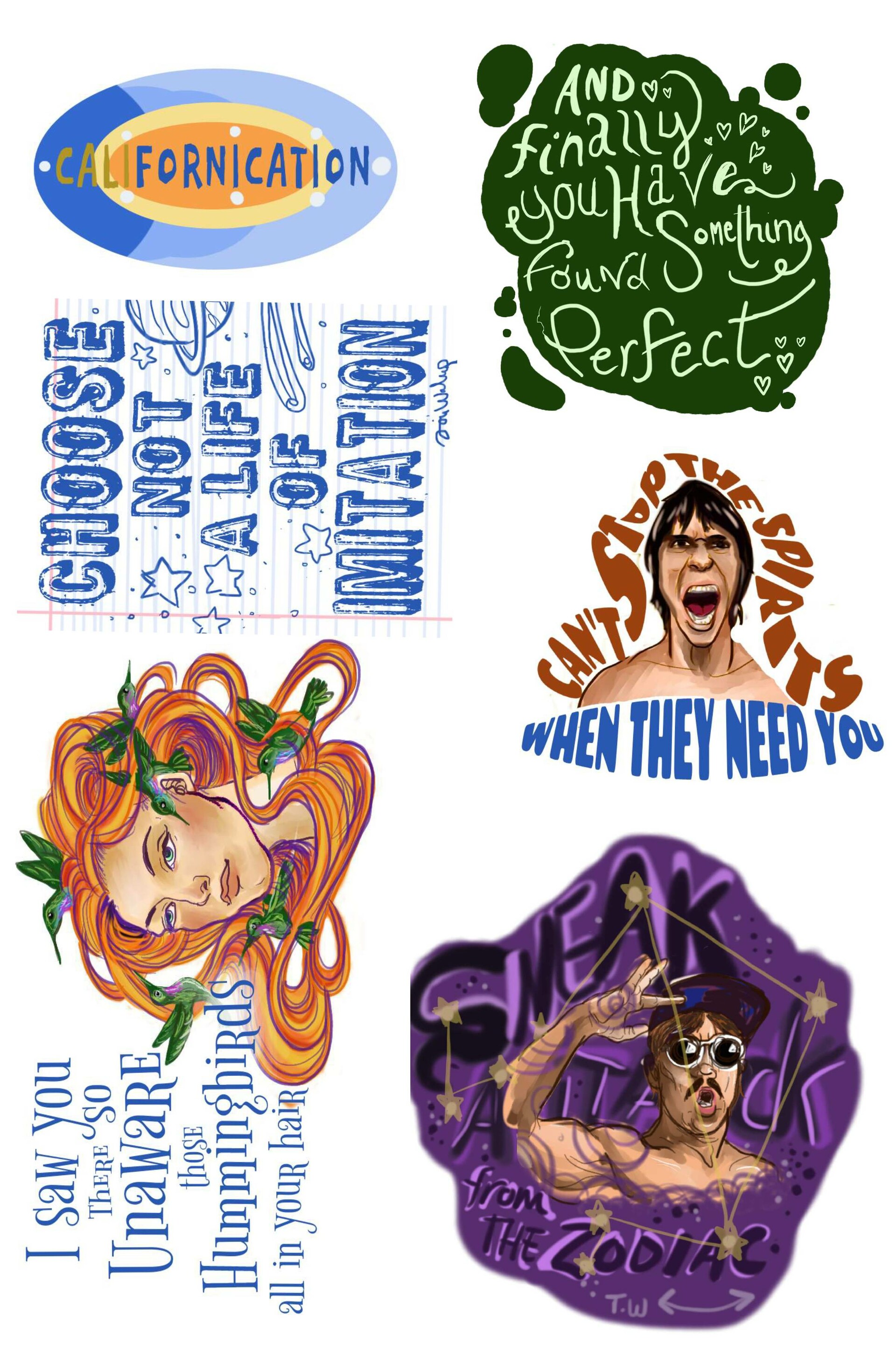 Tori Waldrup Red Hot Chili Peppers Sticker Designs