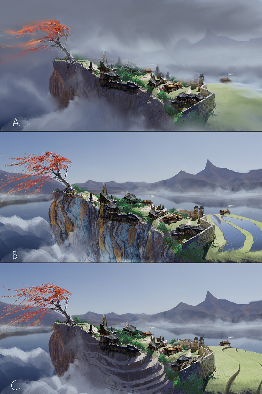 Variations for terraced height.