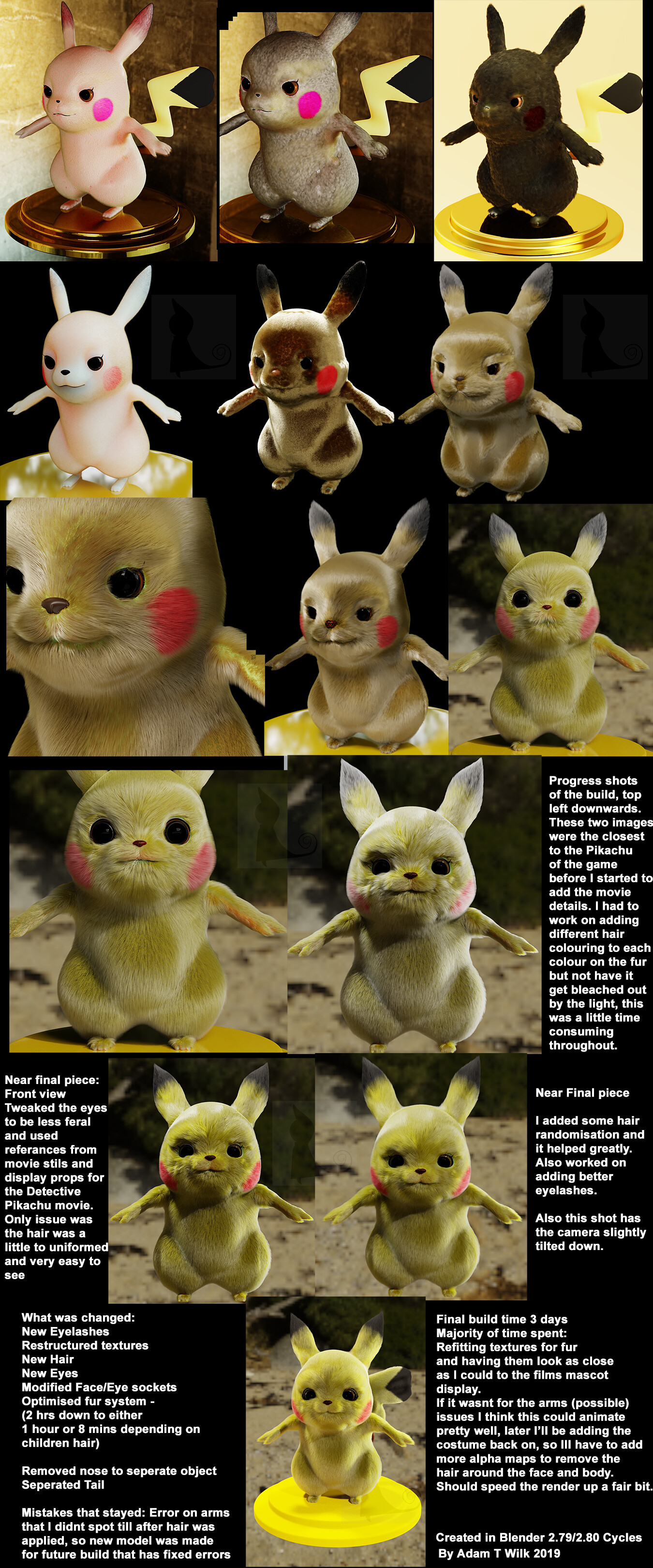 Adam Wilk 3d Blender Pikachu