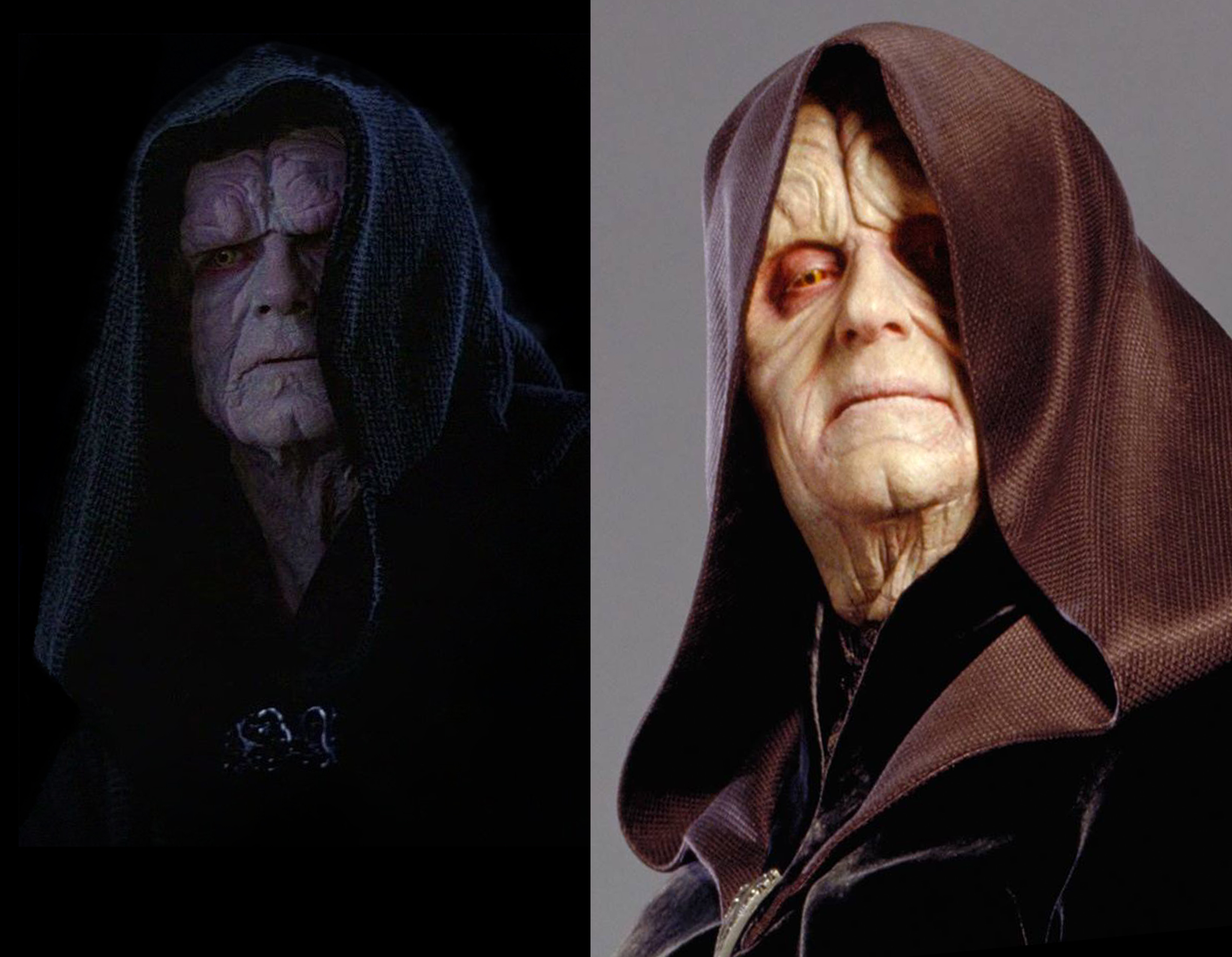 SWtheory wanted a mix of old Emperor and episode 3 emperor for the poster. 