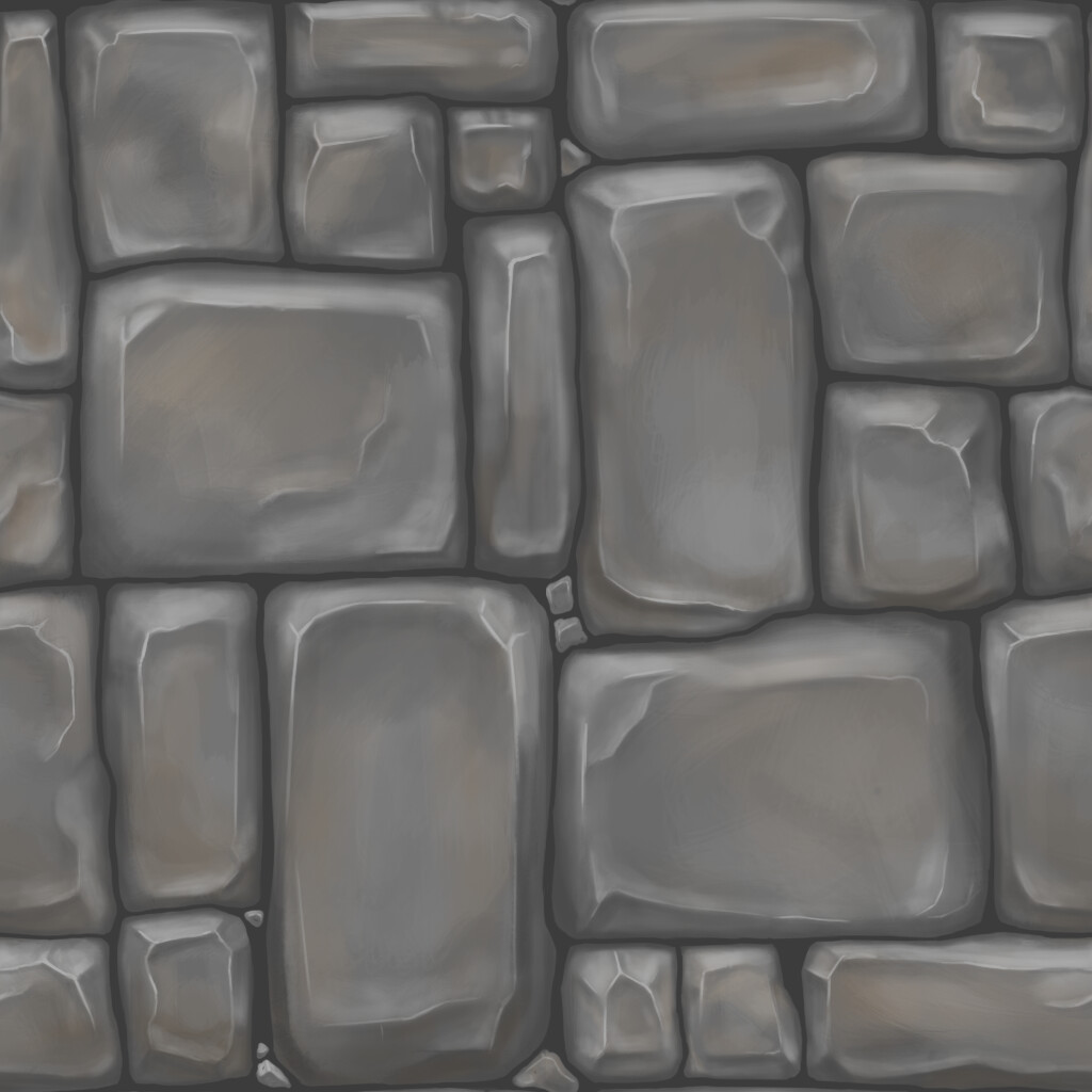 Artstation Tileable Hand Painted Stone Wall Mariceliz Ortega