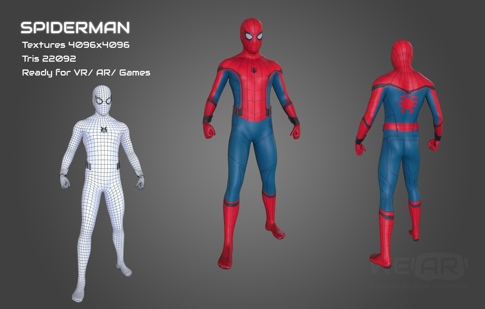 Artstation 3d Model Spiderman Ar Vr Appropriate Wear Studio