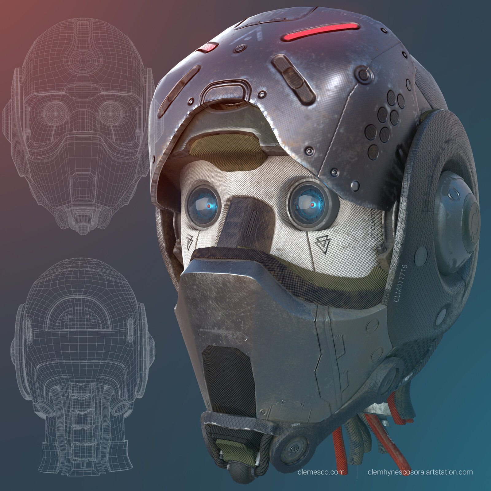 3d cg head concept for my android character. modeled in zbrush and maya. textured in substance painter. rendered with maya arnold.