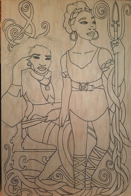 (pencil and ink sketch)