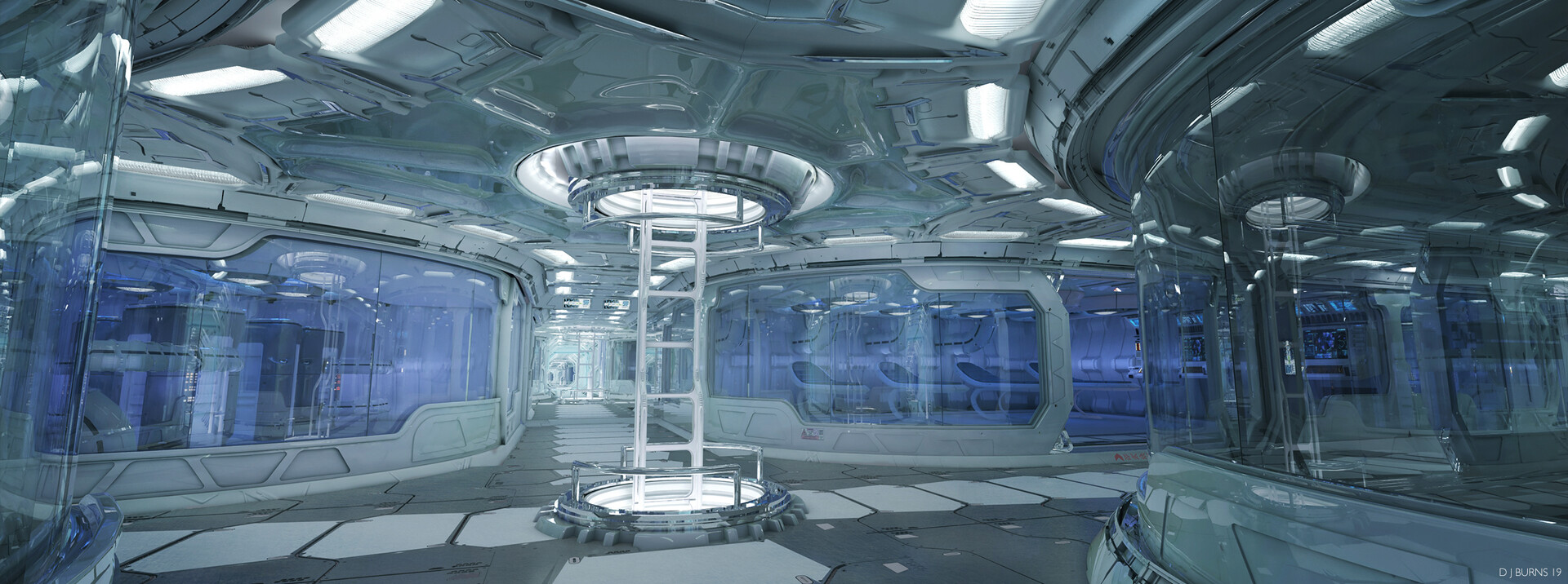 Artstation Spaceship Interior Daniel J Burns