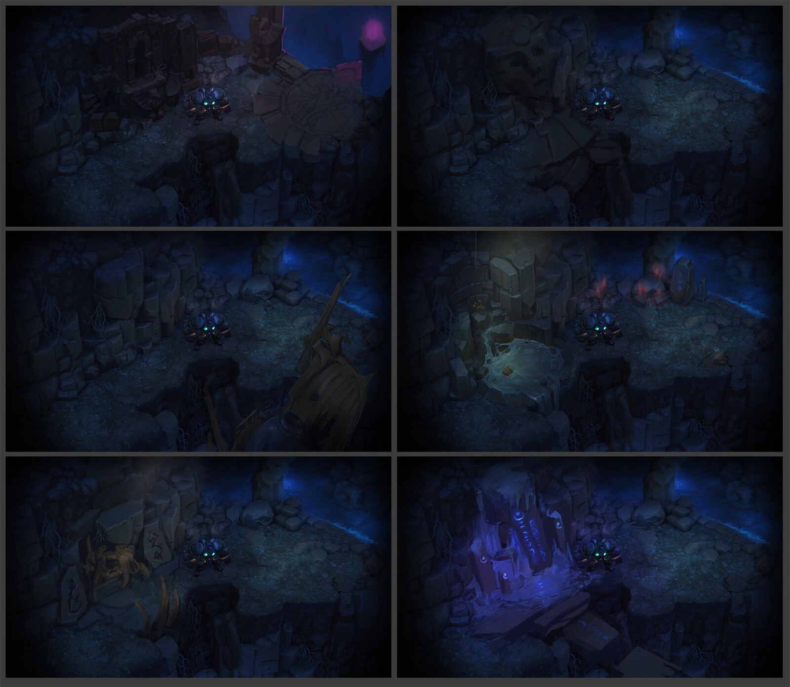 early cave area POI explopration.  The well made it into the game in some form.