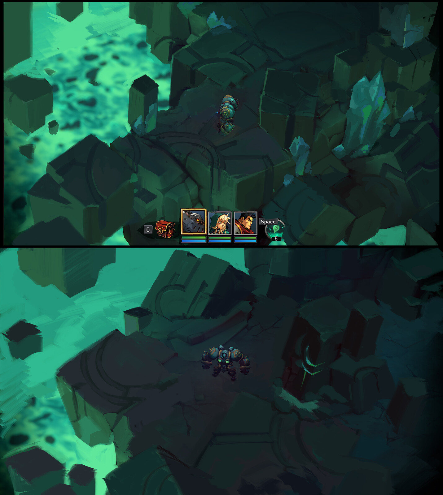 mana rifts ideation.  We were looking for a way to built a dungeon quickly, as well as a zone that looks otherworldly and significantly different from the others.