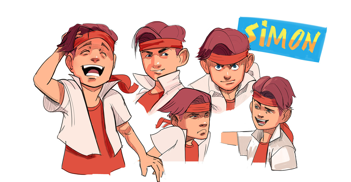 This is Simon the leader of the gang, a very upfront and fun having yet arrogant character trying to get the most fun out of every moment.
His enthousiasme does often get confussed with rudness, the poor boy.