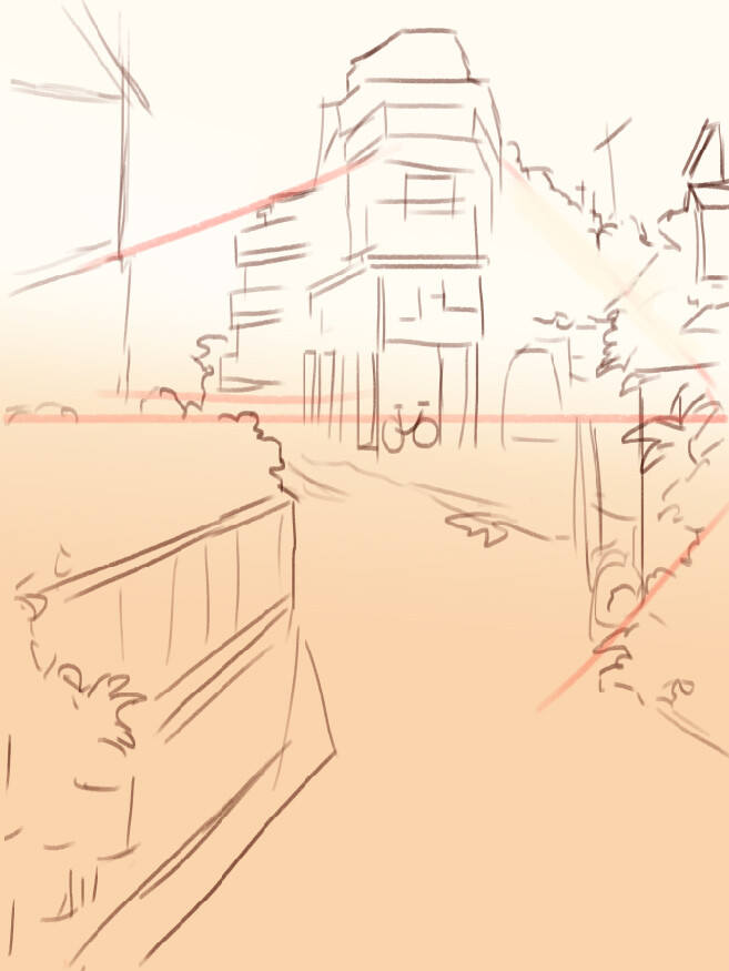 ArtStation - Anime Street Scene Background