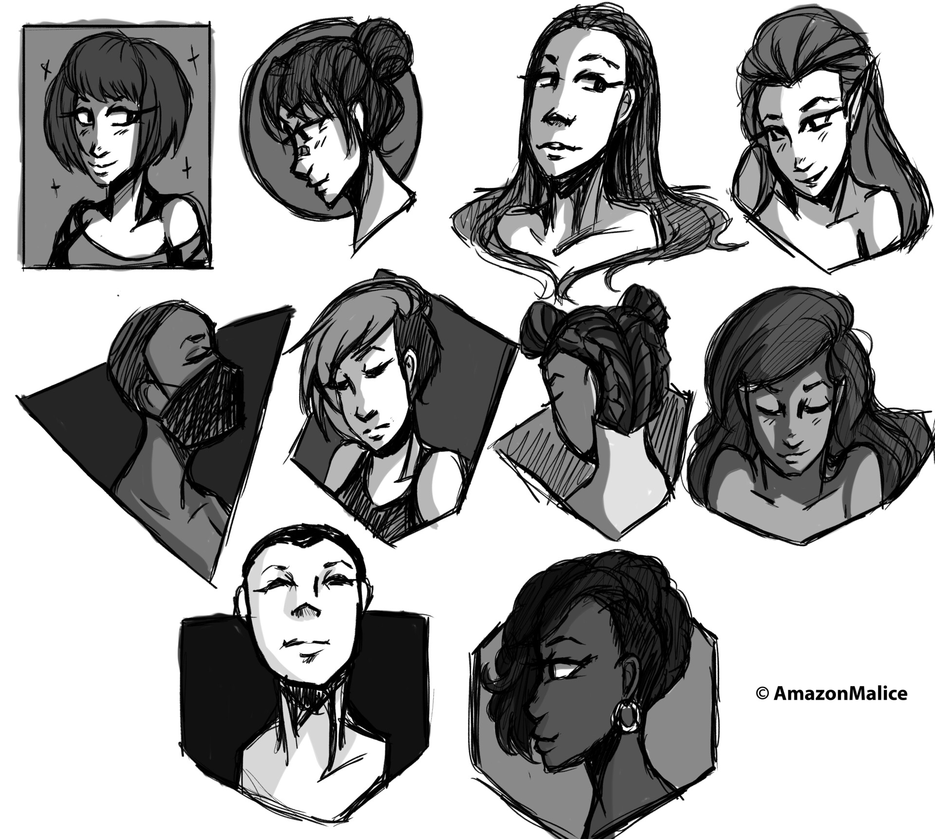 Kathleen Macintyre 100 Head Drawing Challenge Day 1 10 Draw your challenge #drawing_challenge happy valentines day! 100 head drawing challenge day