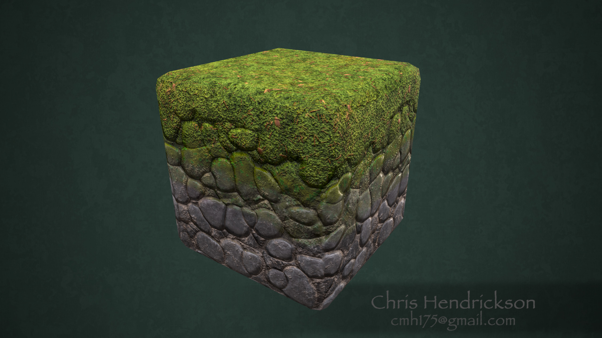 Grass Cobblestone Cube