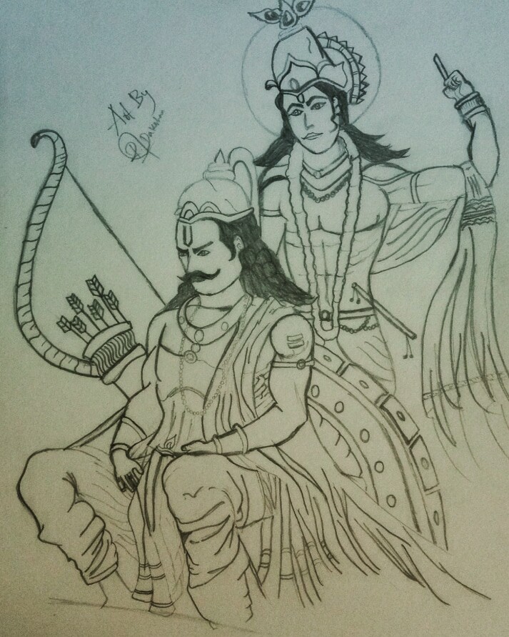 Artstation Lord Krishna And Arjuna Heshwanth R