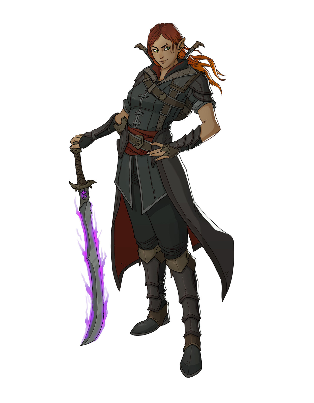 Teshiera Blackthorn, Half-elf Hexblade Warlock