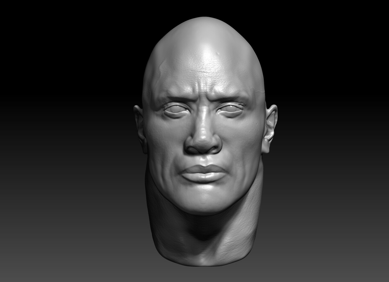 ArtStation dwayne johnson "the rock" head sculpt