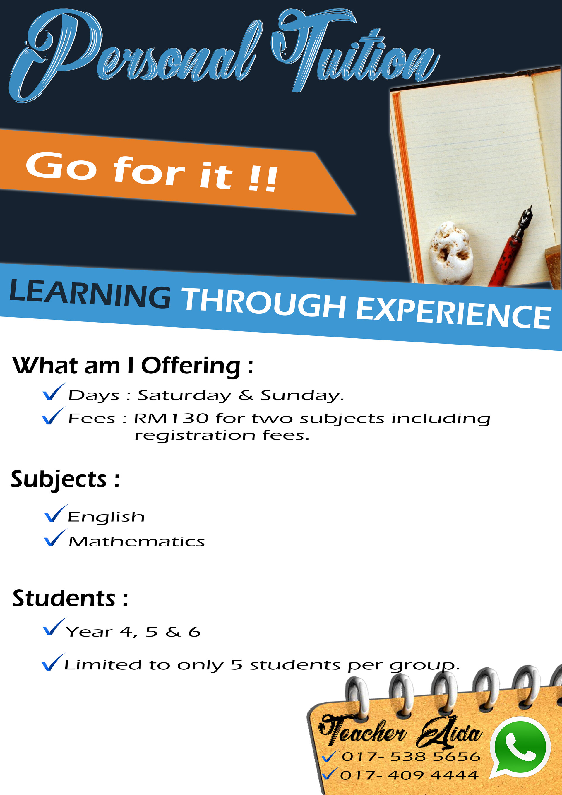 Muhamad Zamirul Tuition Poster Design Choose from 55 printable design templates, like tuition posters, flyers, mockups, invitation cards, business cards, brochure,etc. muhamad zamirul tuition poster design
