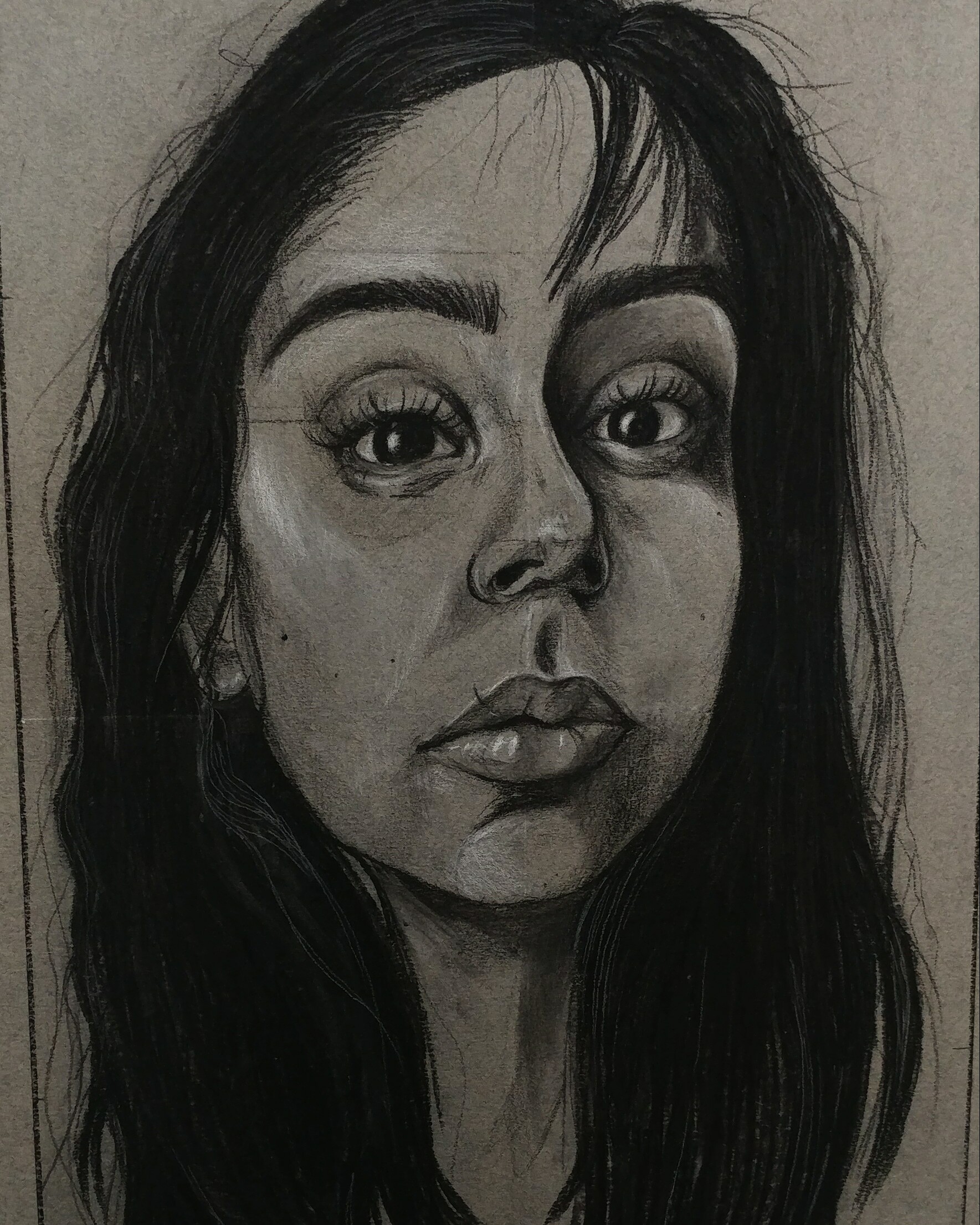 ArtStation - Charcoal Self Portrait.