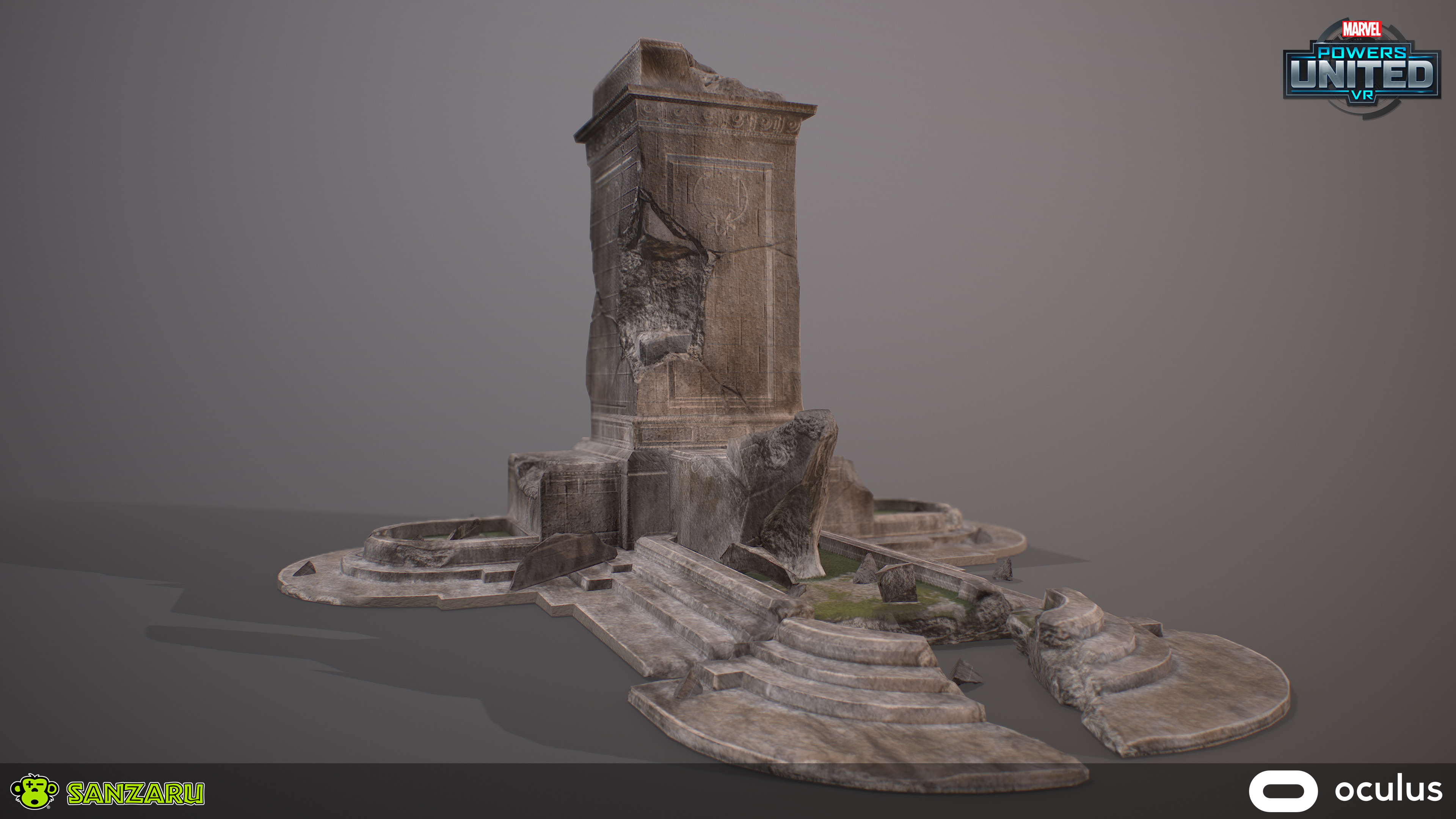 Damaged US Park Monument - Solo View Sculpted in ZBrush, Original Maps rebaked in Substance Designer and Final Bakes and Texturing done in Substance Painter.

