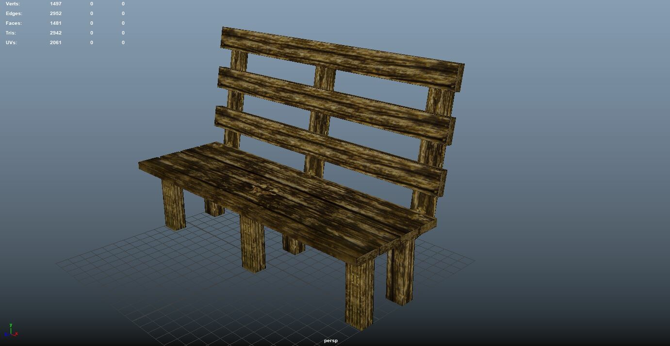 Bench Low Poly