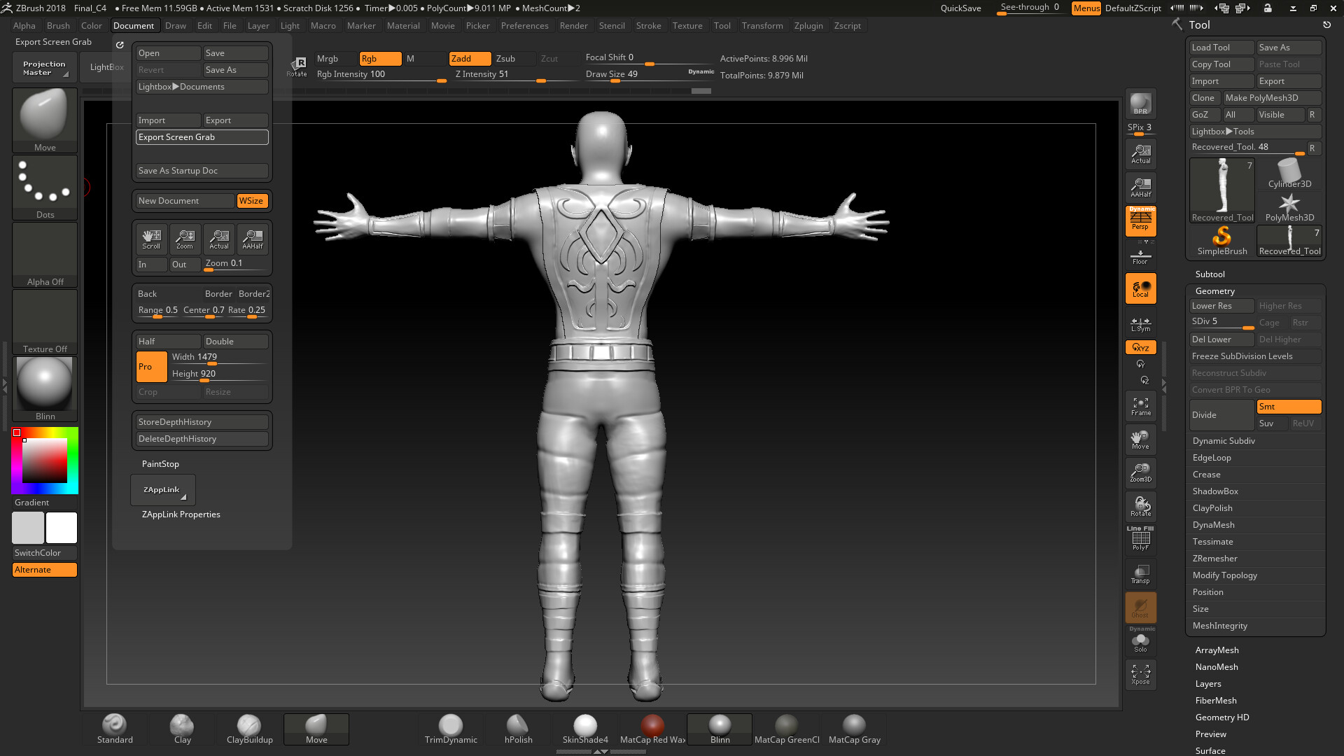 Zbrush как создать новый проект