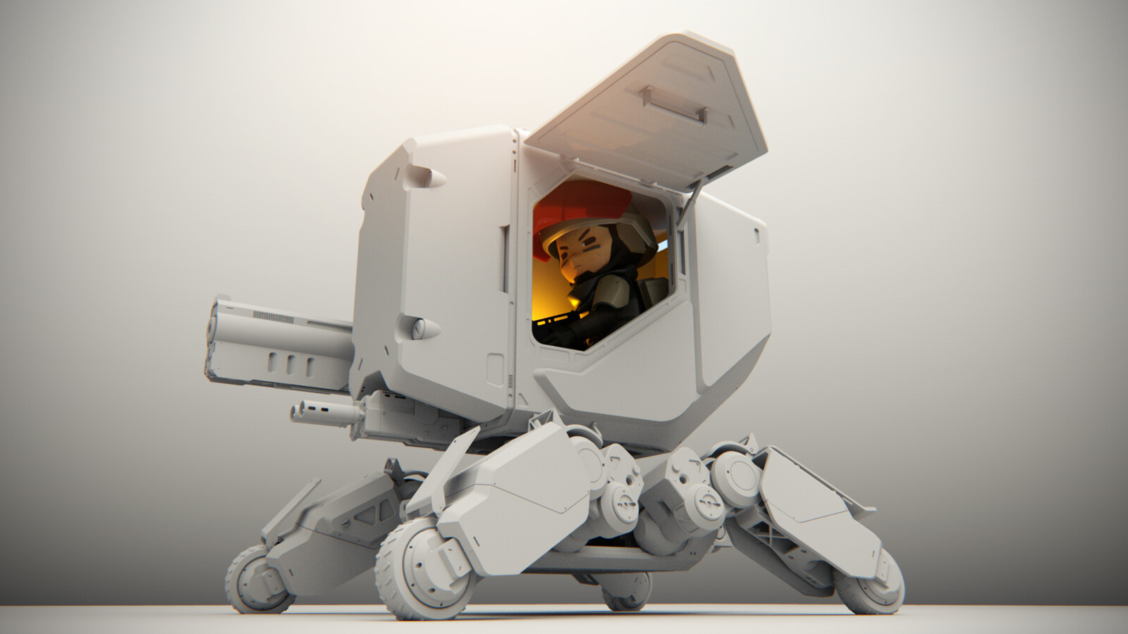 Room for one pilot! This also has an older version of the laser cannon.