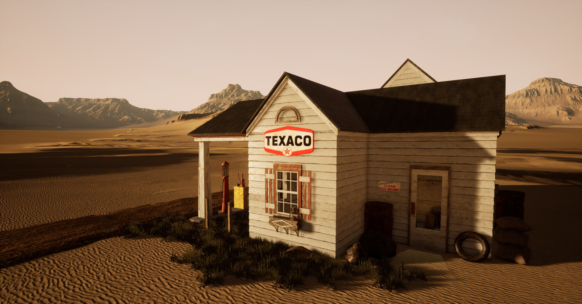 ArtStation - Vintage American Gas Station