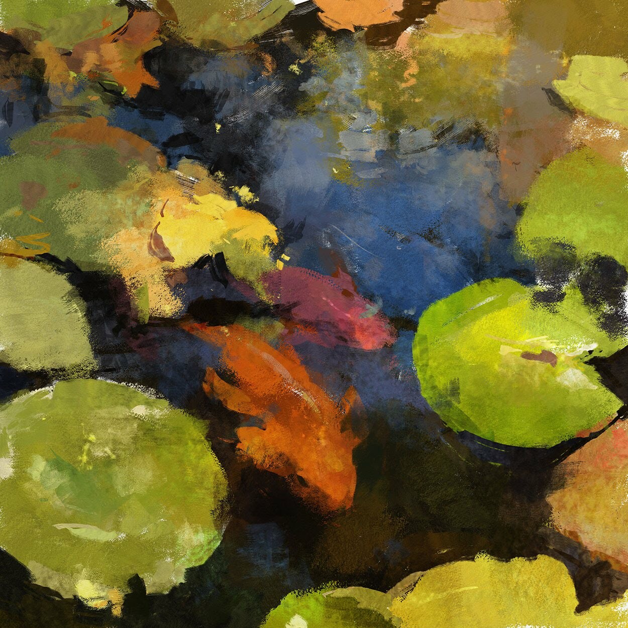 Artstation Koi And Lily Pads Speed Paint Enormous Brush