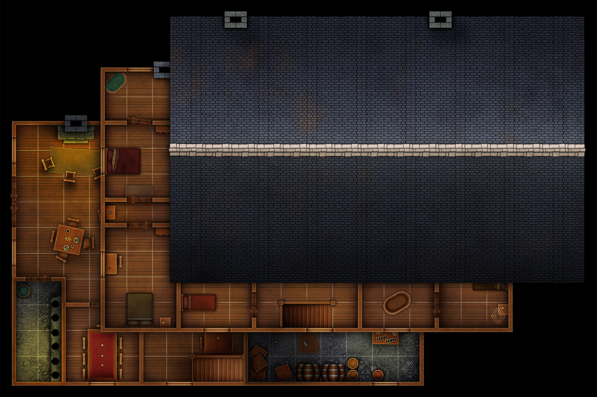 D D Large Tavern Map Artstation - D&D Tavern Map
