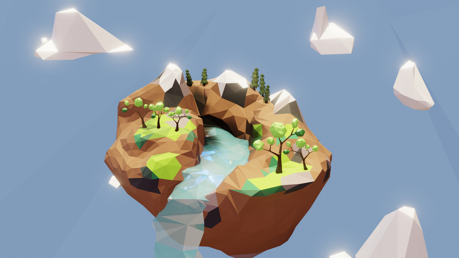 Felipe diniz low poly floating island
