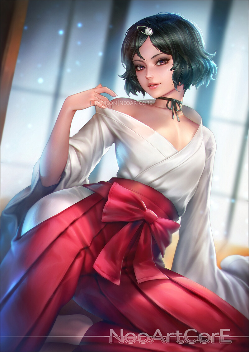 Neoartcore Thongmai Luka Urushibara Despite being a boy, he is feminine in nature, sporting miko clothes. neoartcore thongmai luka urushibara