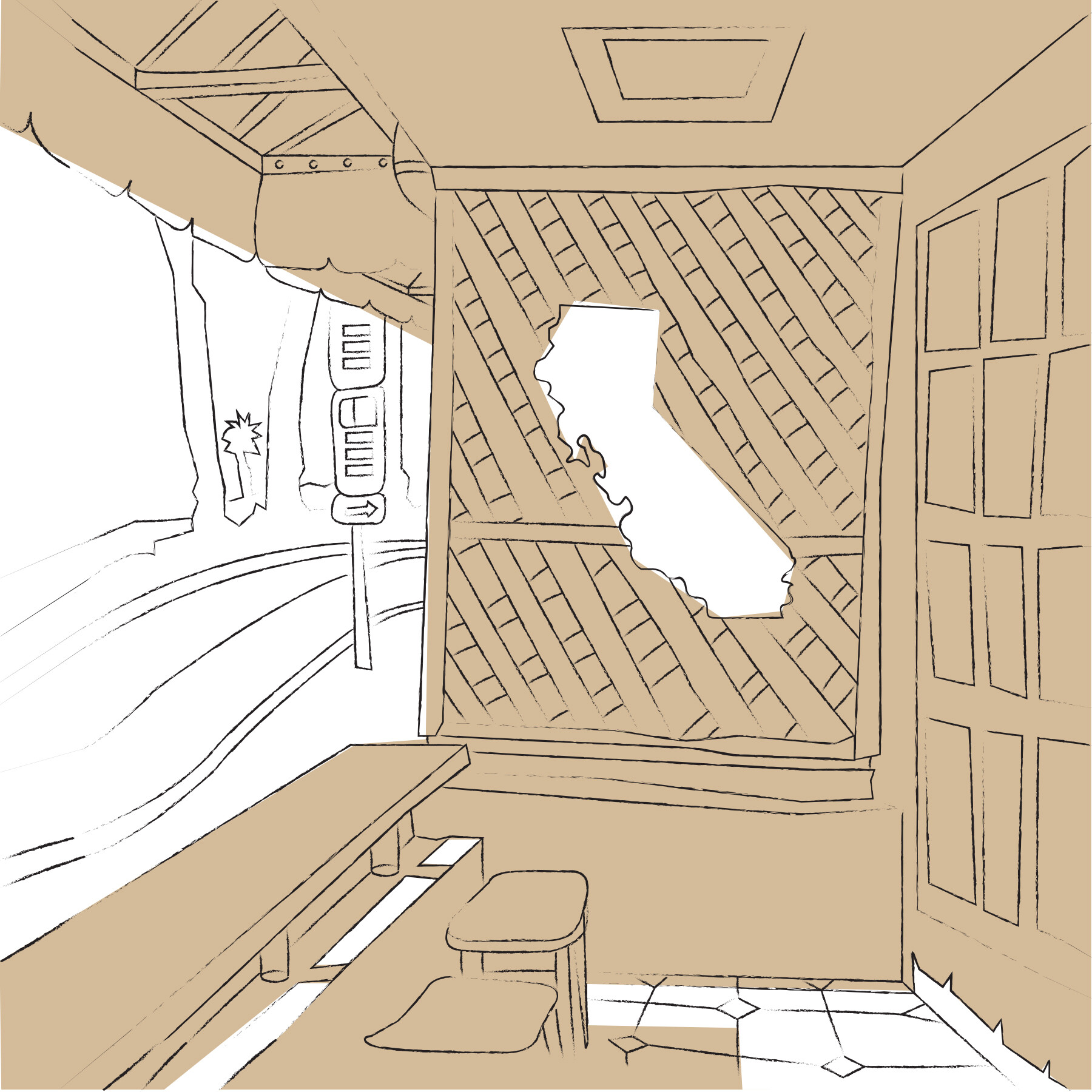 Artstation Coffee Shop Sketch Kellen Pocock