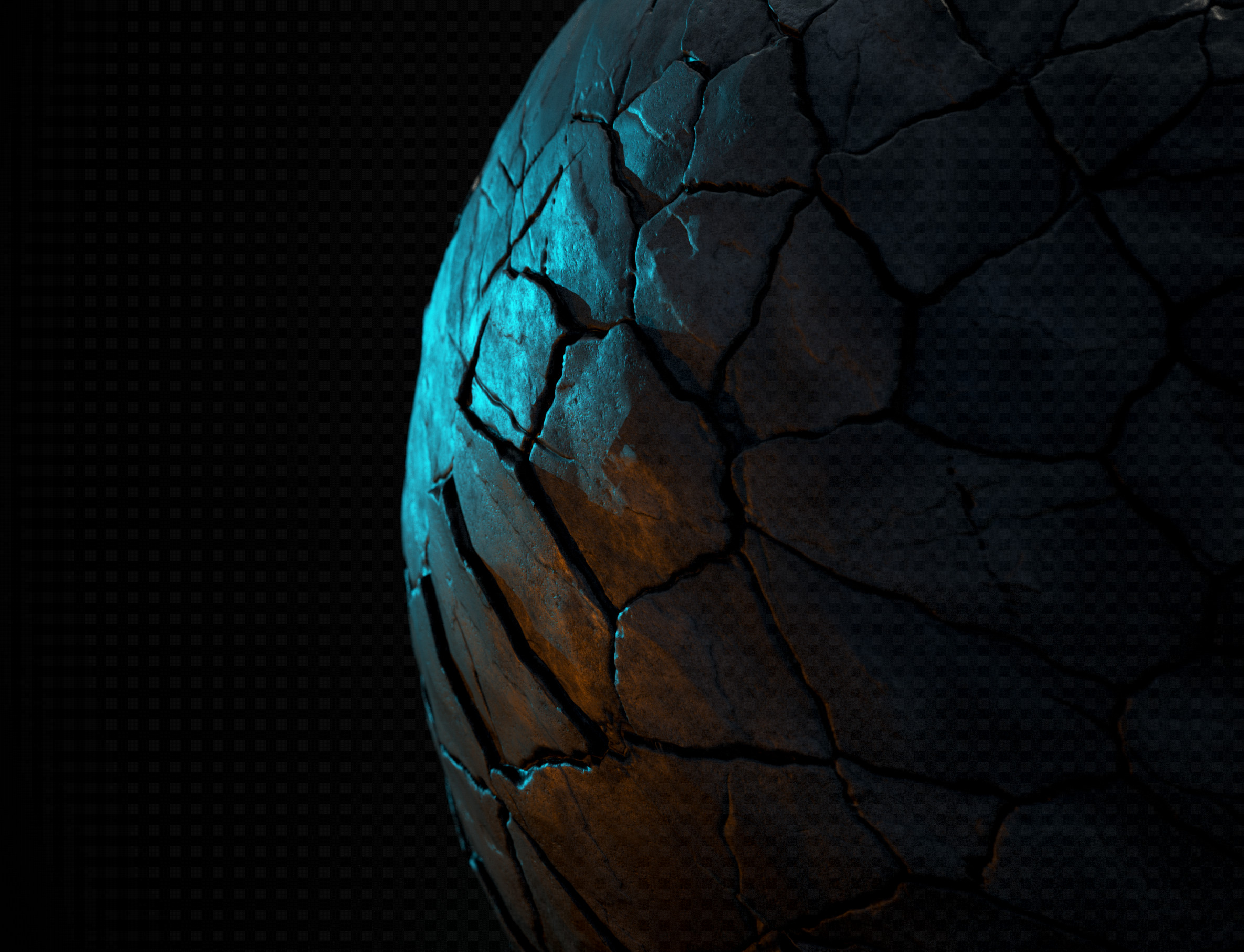 Classic Sphere Render with 2 colored lights to see the displacement better. 