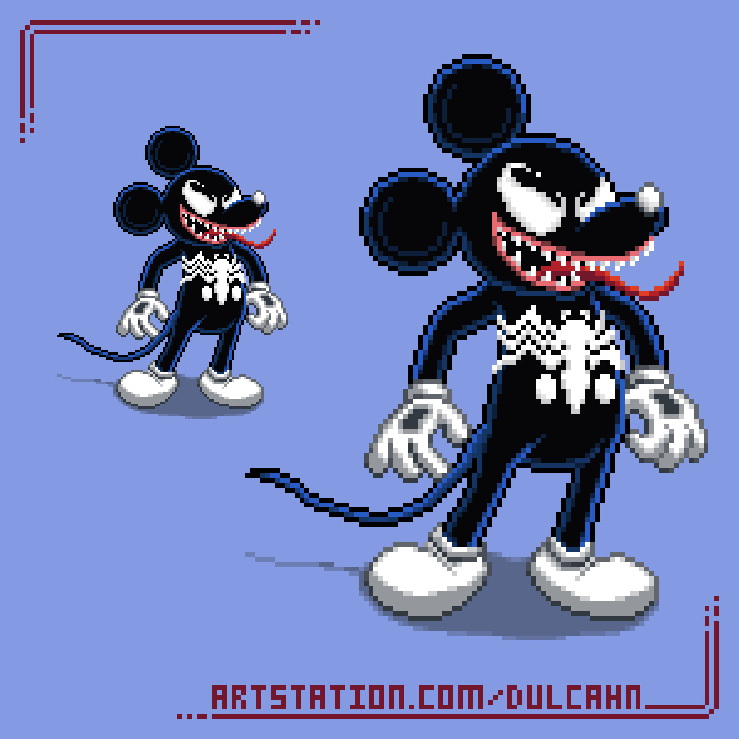 Artstation Venom Mickey Pixel Art Jonathan Dodd