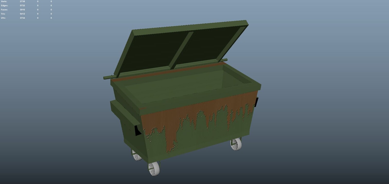 Low poly dumpster 