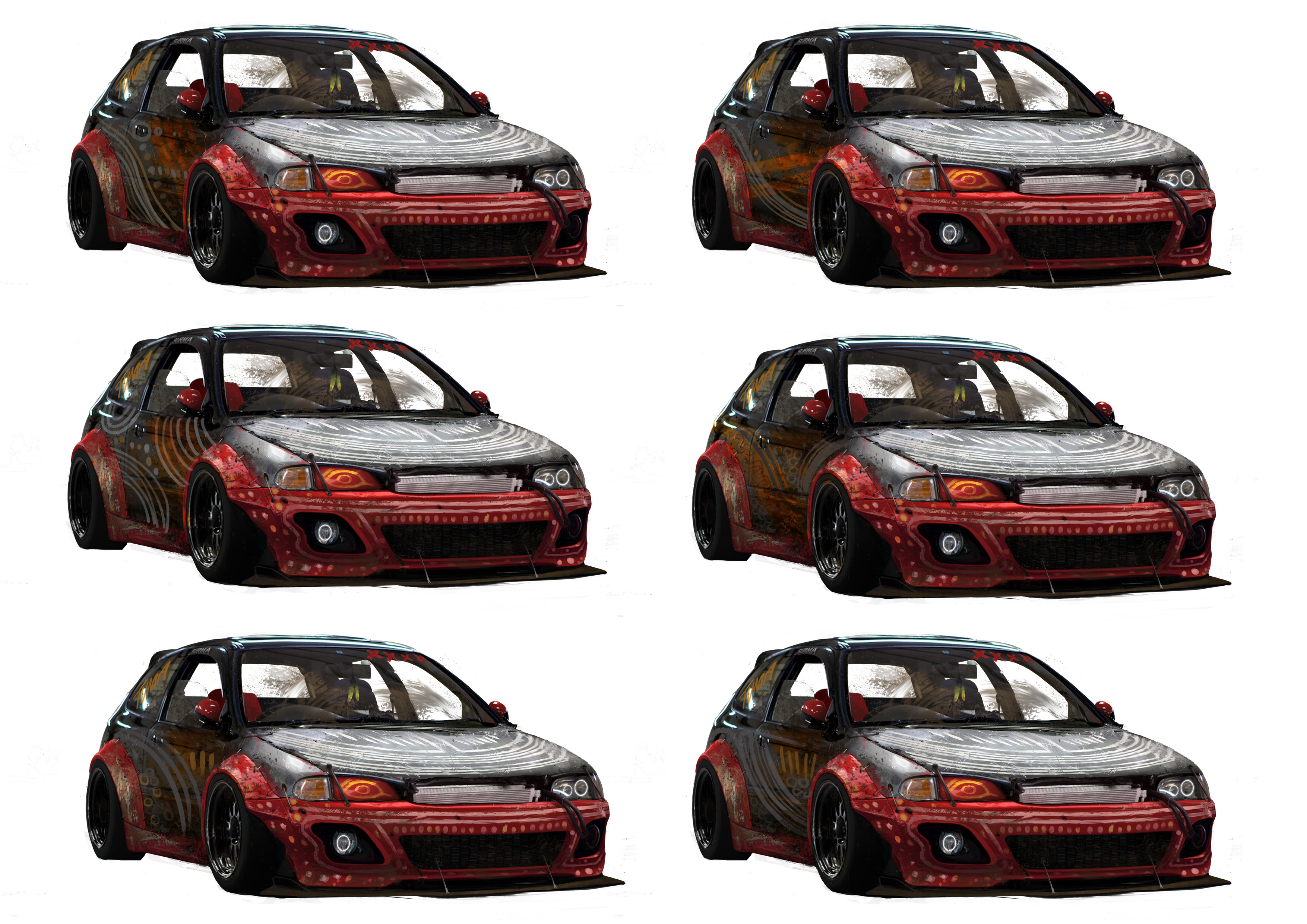 Car door pattern's variation. 