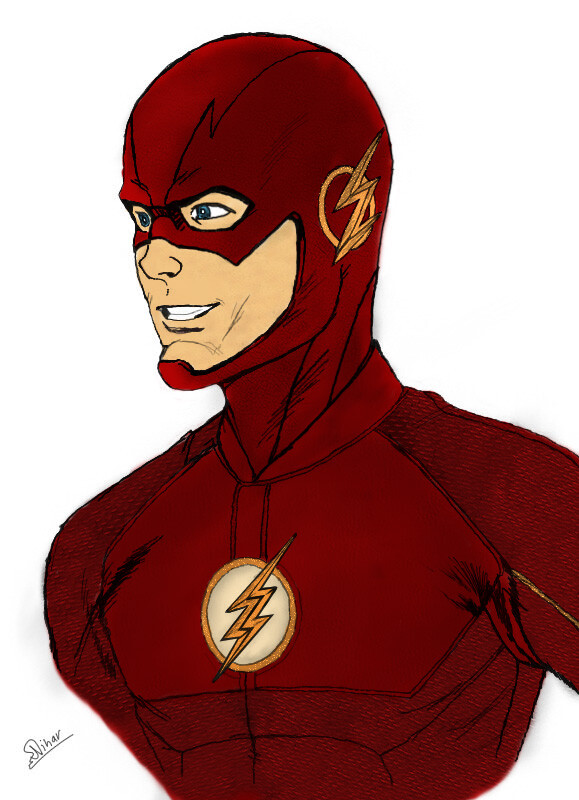 Artstation The Flash Grant Gustin Digital Painting Nihar Arora
