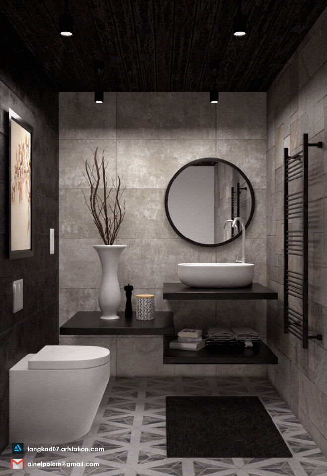 NelManuel "Shaded Brown Grey Bathroom"