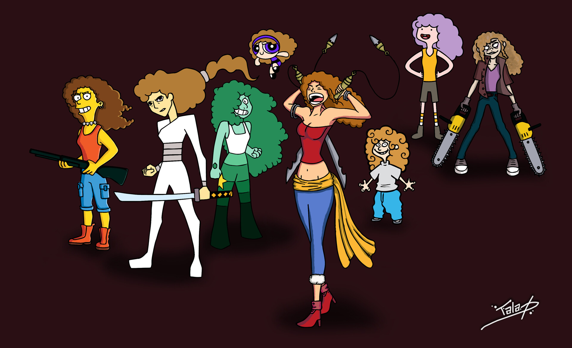 Artstation Draw Yourself In Different Cartoon Styles Tala Dughman